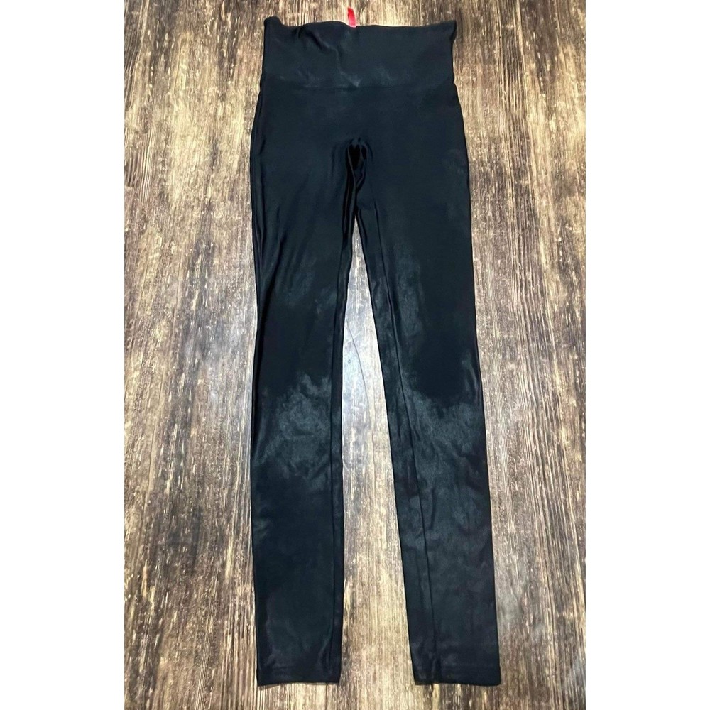 Spanx Medium Black Glitter Glittery Effect Leggings